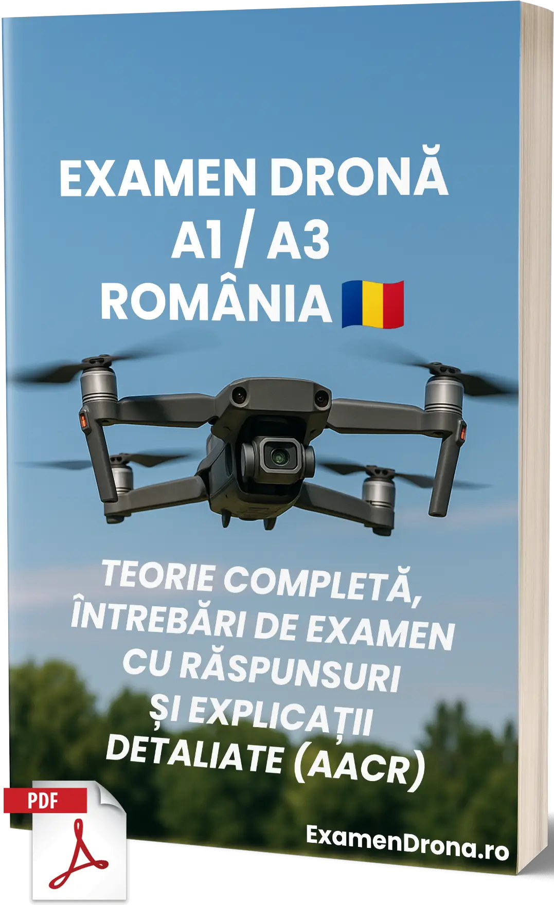 Examen Dronă A1/A3 în România – Teorie completă, 500+ întrebări în stil de examen cu răspunsuri și explicații detaliate - imagine 1