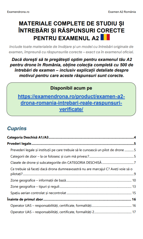 Examen A2 Dronă România 2025 – Întrebări Reale + Răspunsuri Verificate - Image 2
