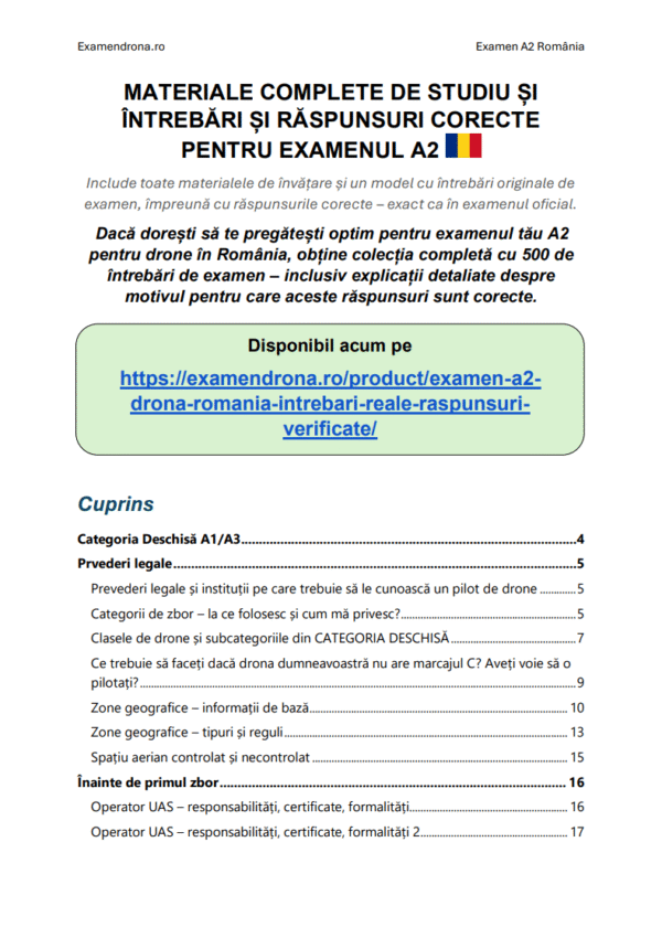 Examen A2 Dronă România 2025 – Întrebări Reale + Răspunsuri Verificate - Image 2