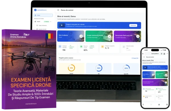Categoria Specifică (Specific) Licență Dronă Combo – Curs Complet, Materiale de Formare & Platformă E-Learning